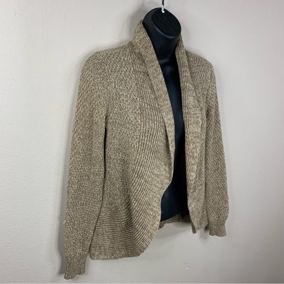 Wet Seal Beige Knit Sweater Long Sleeve Open Front Medium Stretch Shrug - Picture 2 of 7